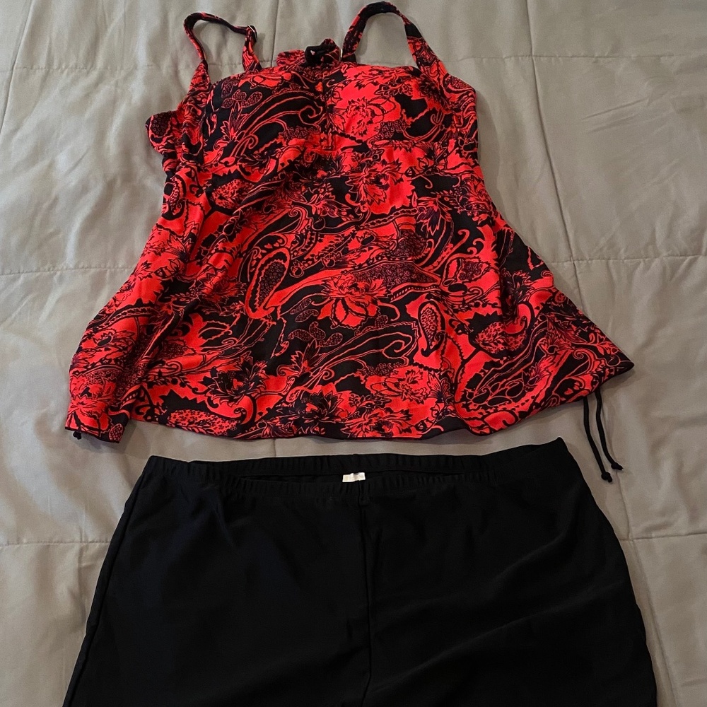 Septangle tankini and bottom swimsuit modest swim dress size 22 w